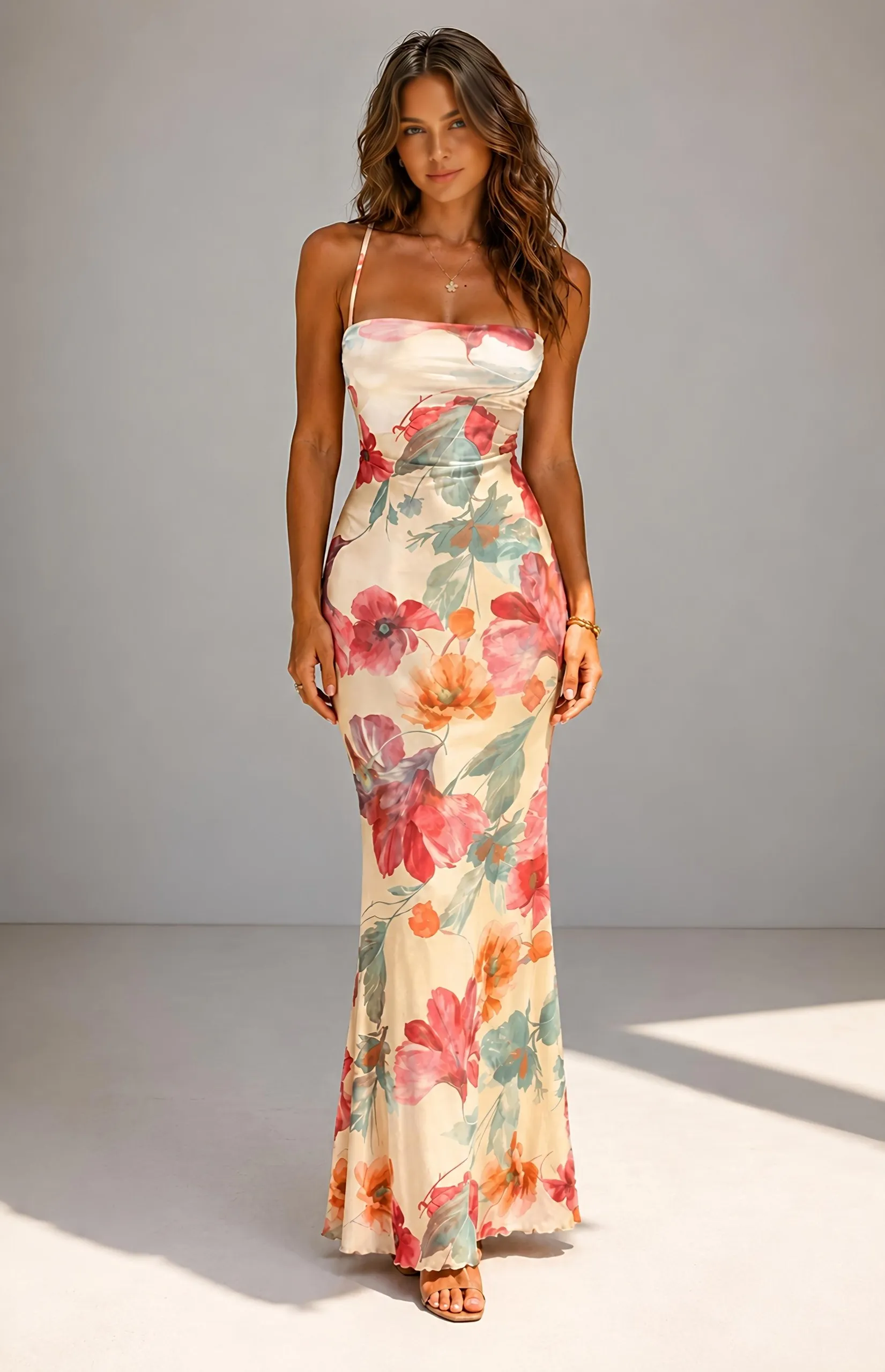 Maiah Yellow Bloom Maxi Dress