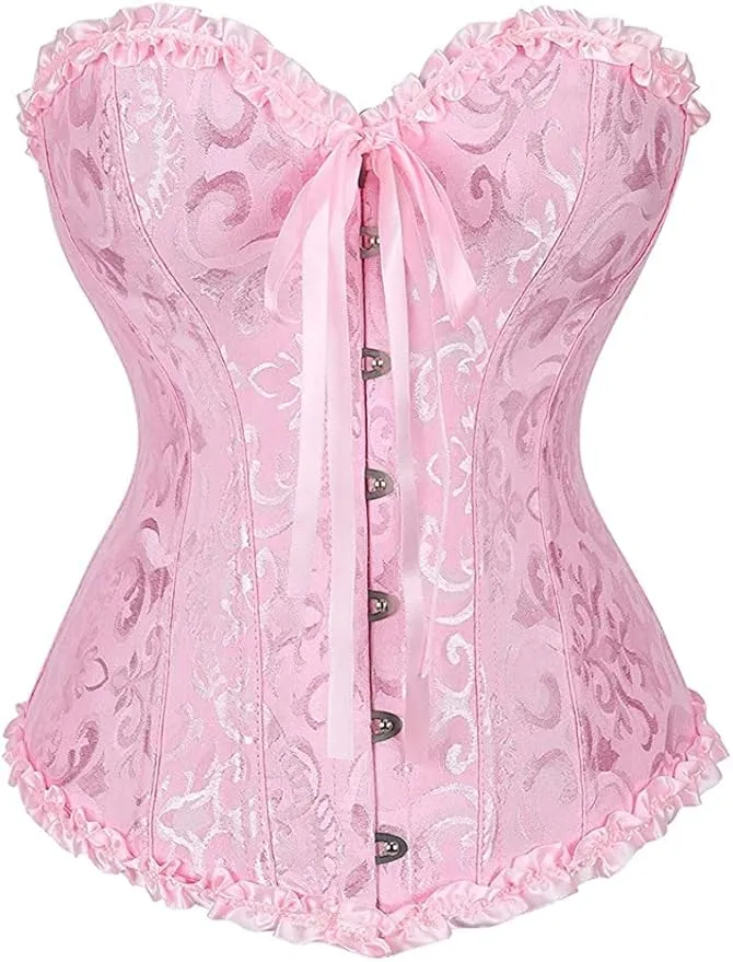Corset Tops for Women, Bustier Shapewear Lingerie, Lace Waist Push Up Bodysuit