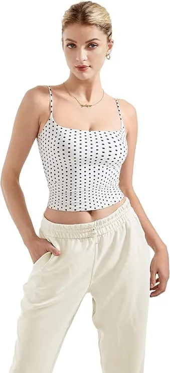 Women Double Line Square Neck Tank Top Summer Y2K Going Out Basic Cami Shirt